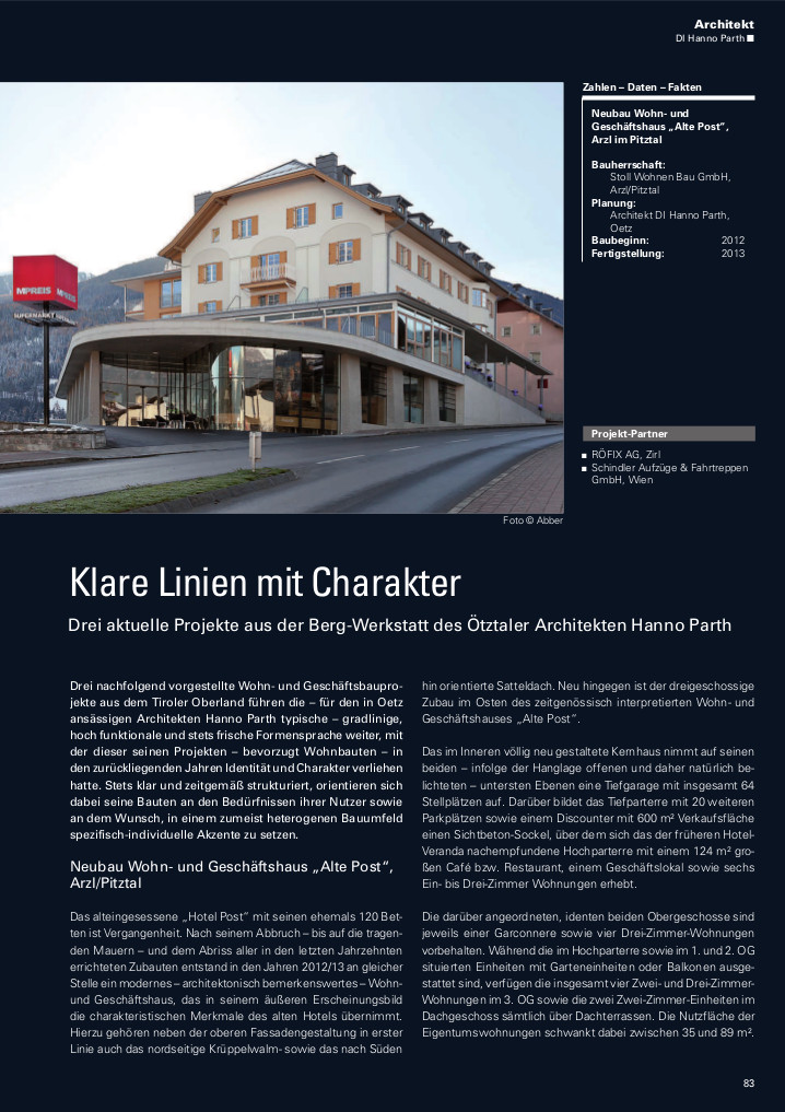 Stoll Wohnen Bau, Architektur, Arzl im Pitztal